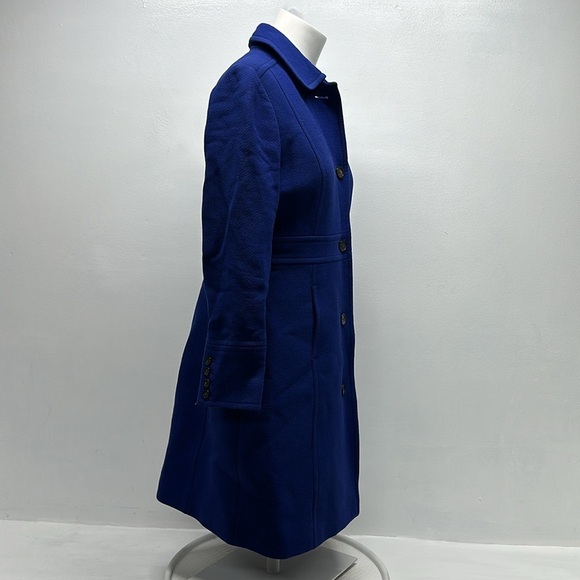 J Crew Classic Lady Day Coat Jacket Italian Double-cloth Wool Blue Size 4P - Picture 4 of 8